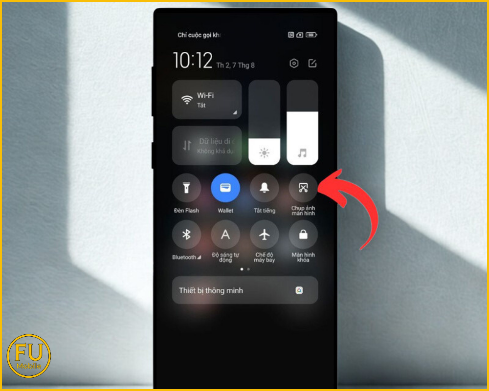 Chụp ảnh màn hình bằng thanh thông báo