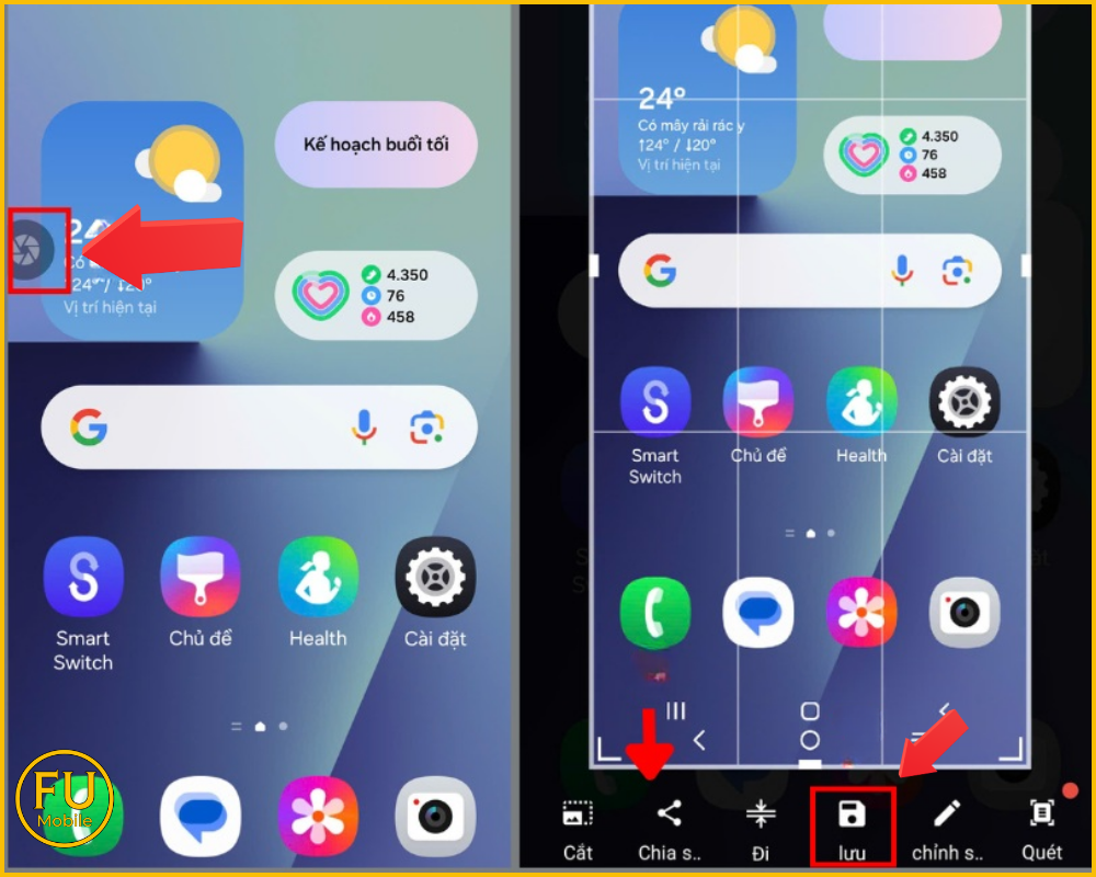 Chụp màn hình trên Galaxy A bằng Menu hỗ trợ