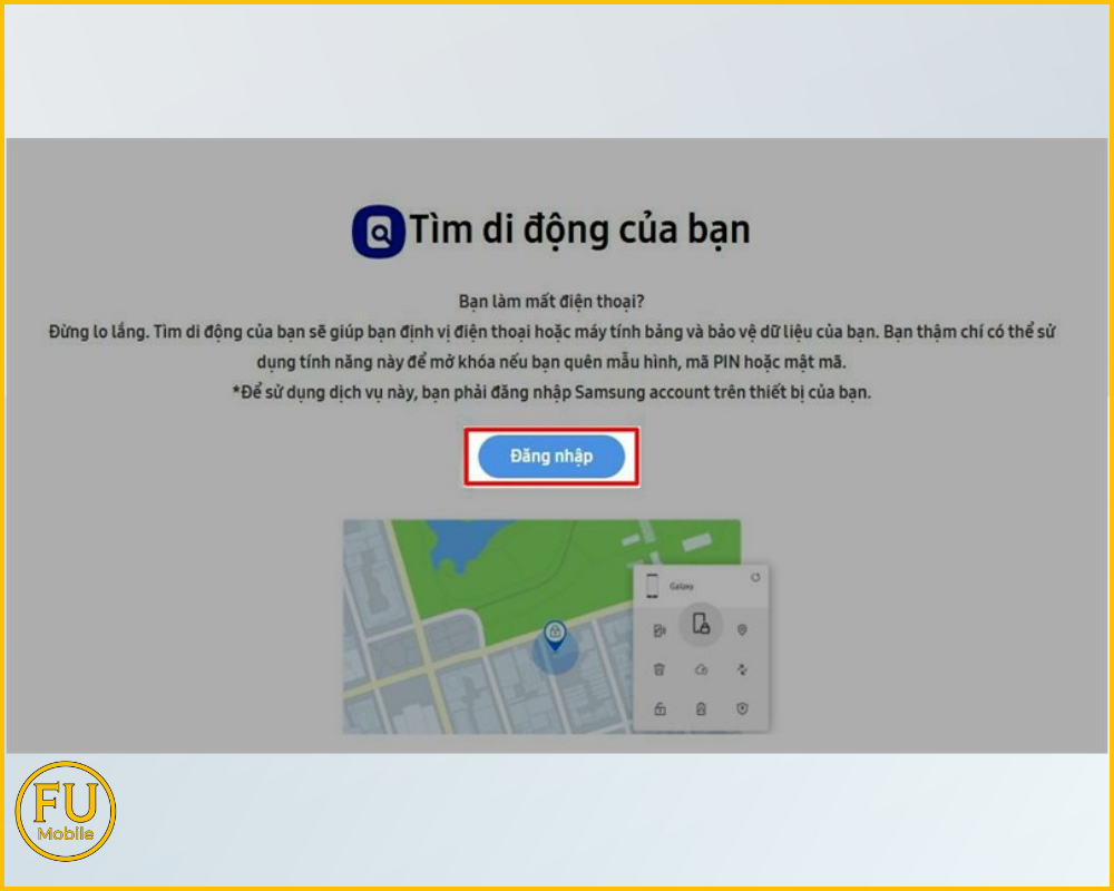 Đăng nhập tài khoản Samsung Account đang có trên chiếc điện thoại bị khóa
