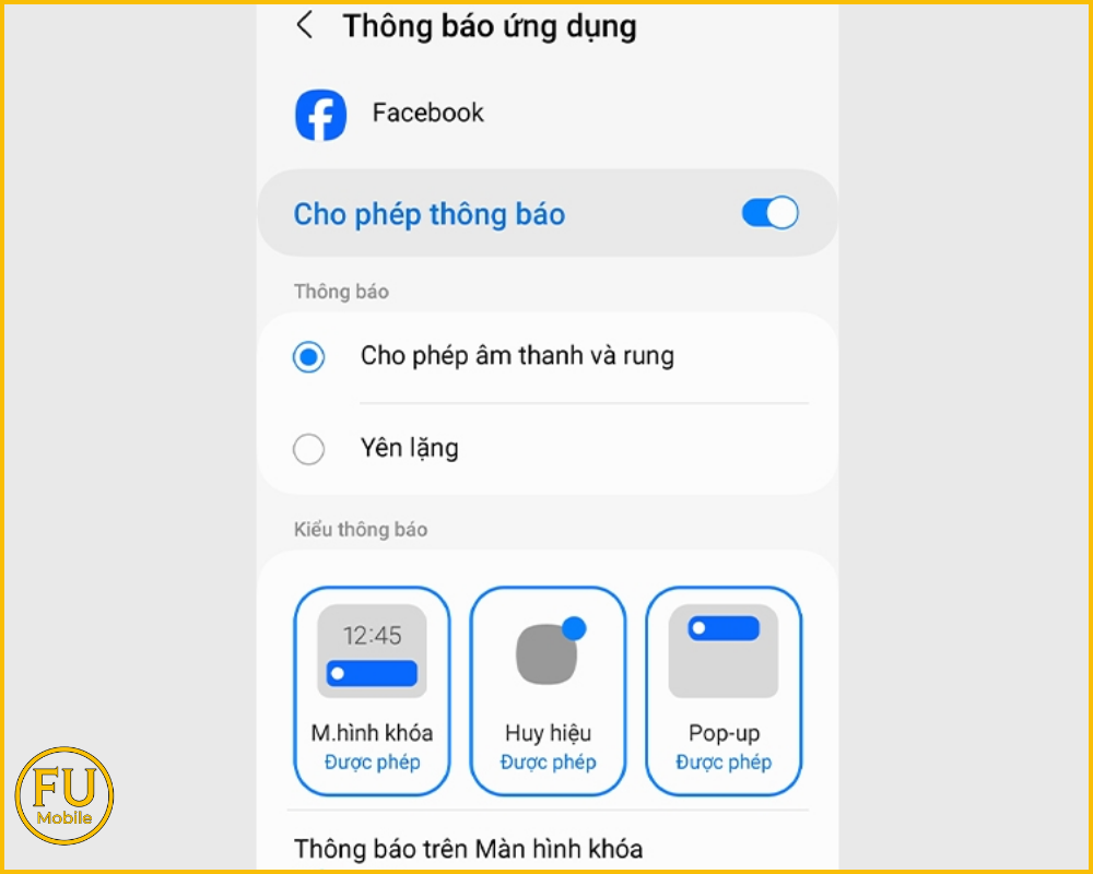 Điều chỉnh thông báo màn hình khóa