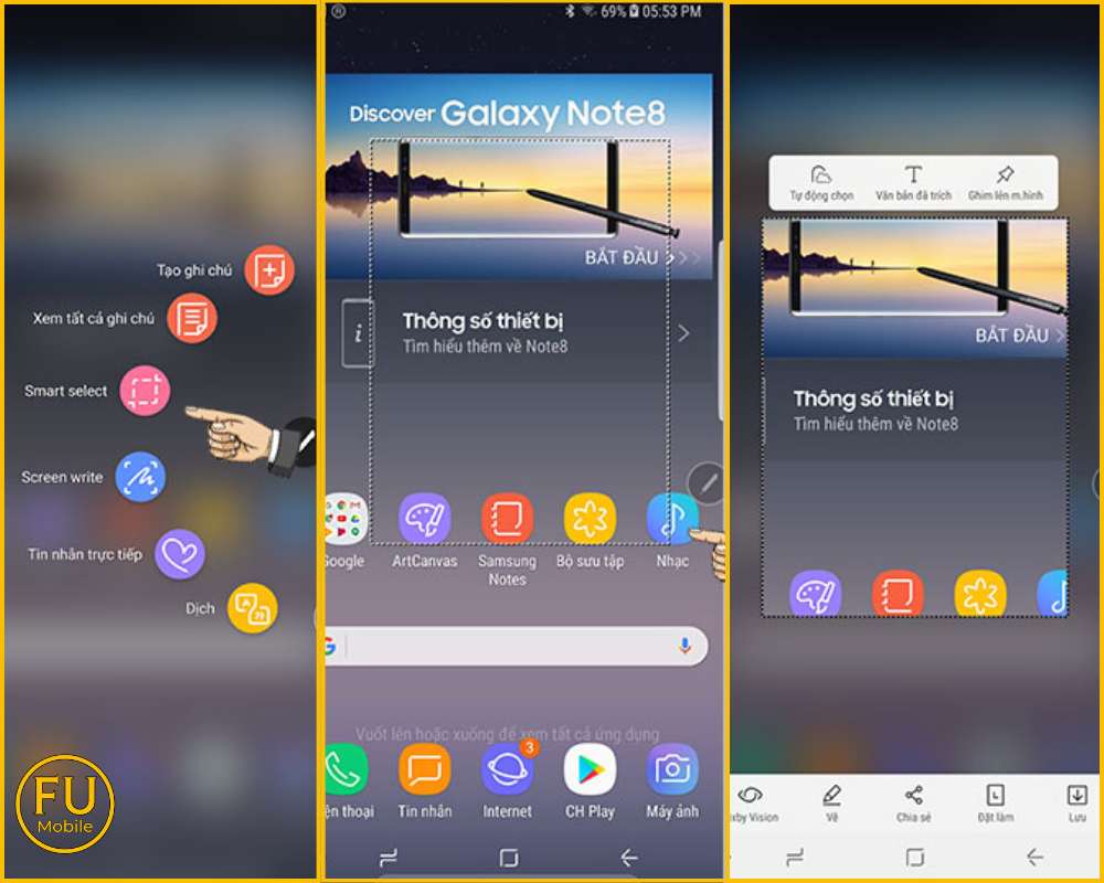 Dùng tính năng Smart Select chụp màn hình