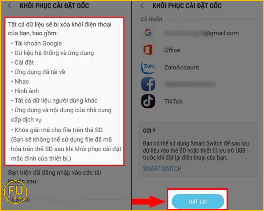 Khôi phục cài đặt gốc