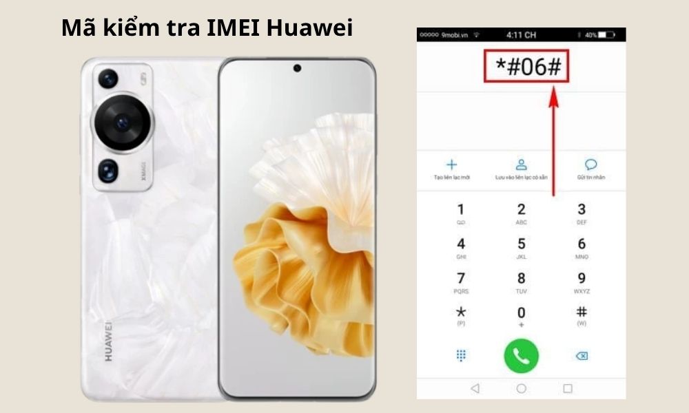 Nhấn *#06# để hiển thị IMEI máy Huawei