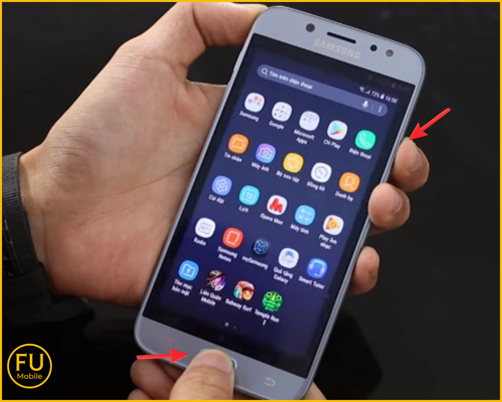 Nhấn đồng thời nút Home và nút nguồn