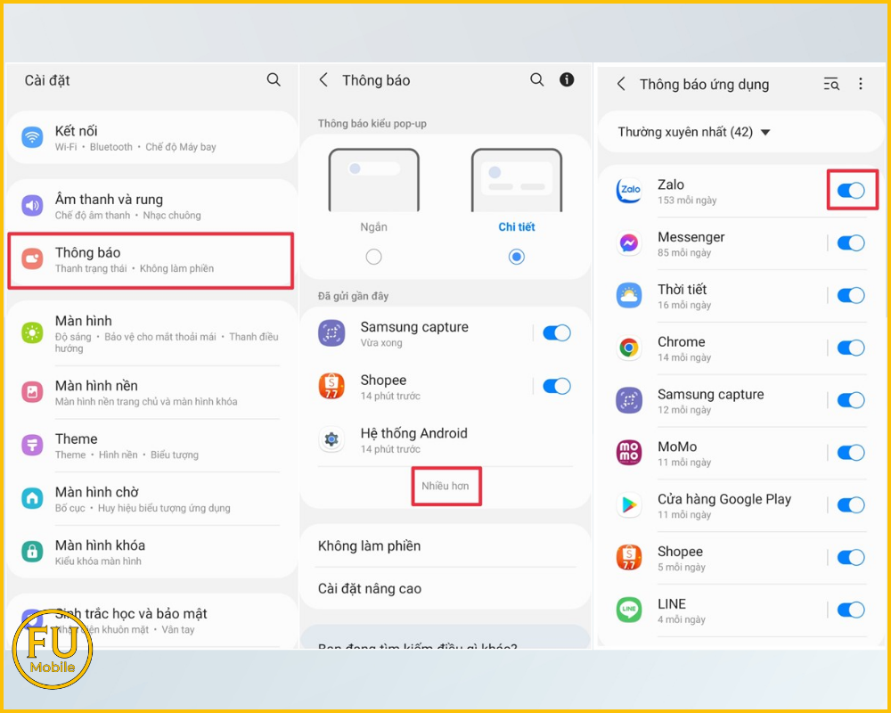 Tắt thông báo theo từng ứng dụng
