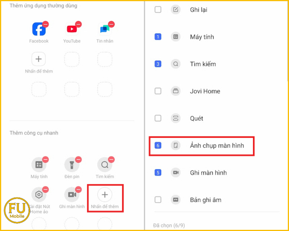 Thêm tùy chọn Ảnh chụp màn hình vào Nút Home ảo
