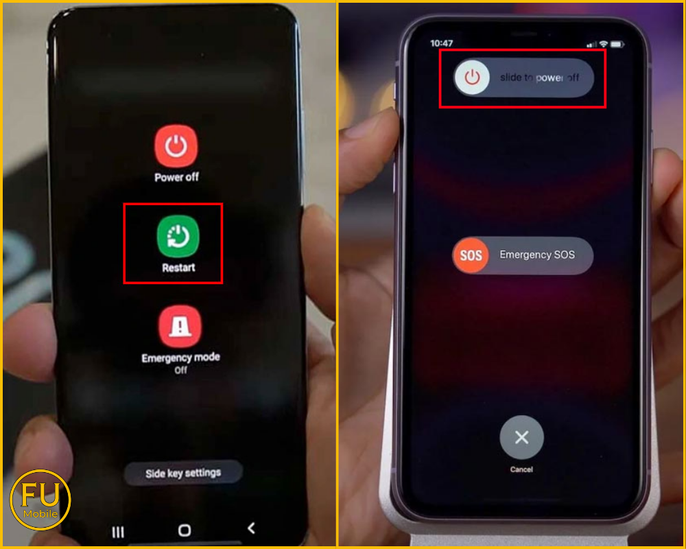 Thực hiện khởi động lại máy