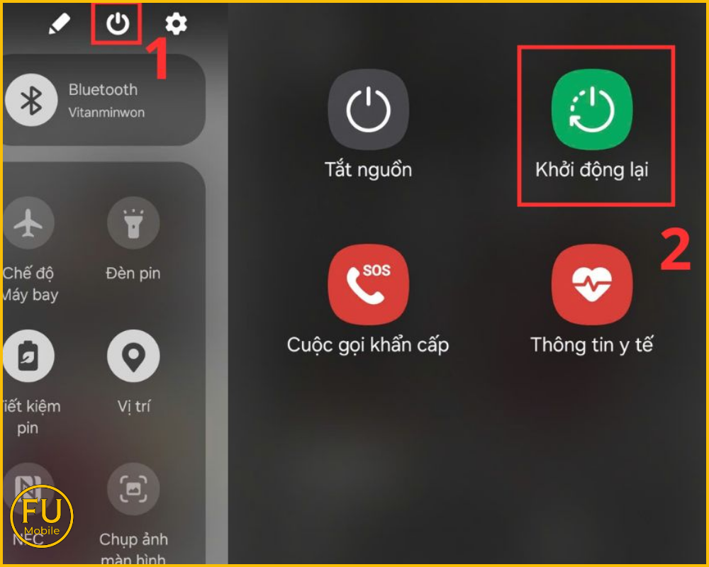 Thực hiện khởi động lại máy