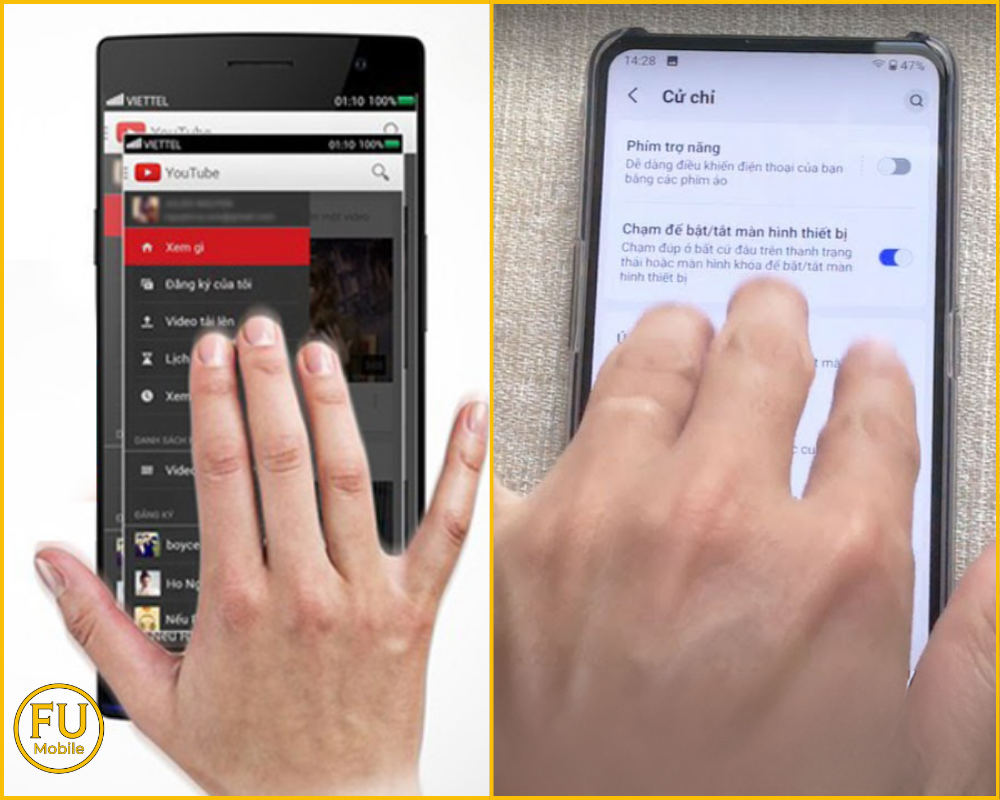Vuốt 3 ngón tay chụp màn hình Android
