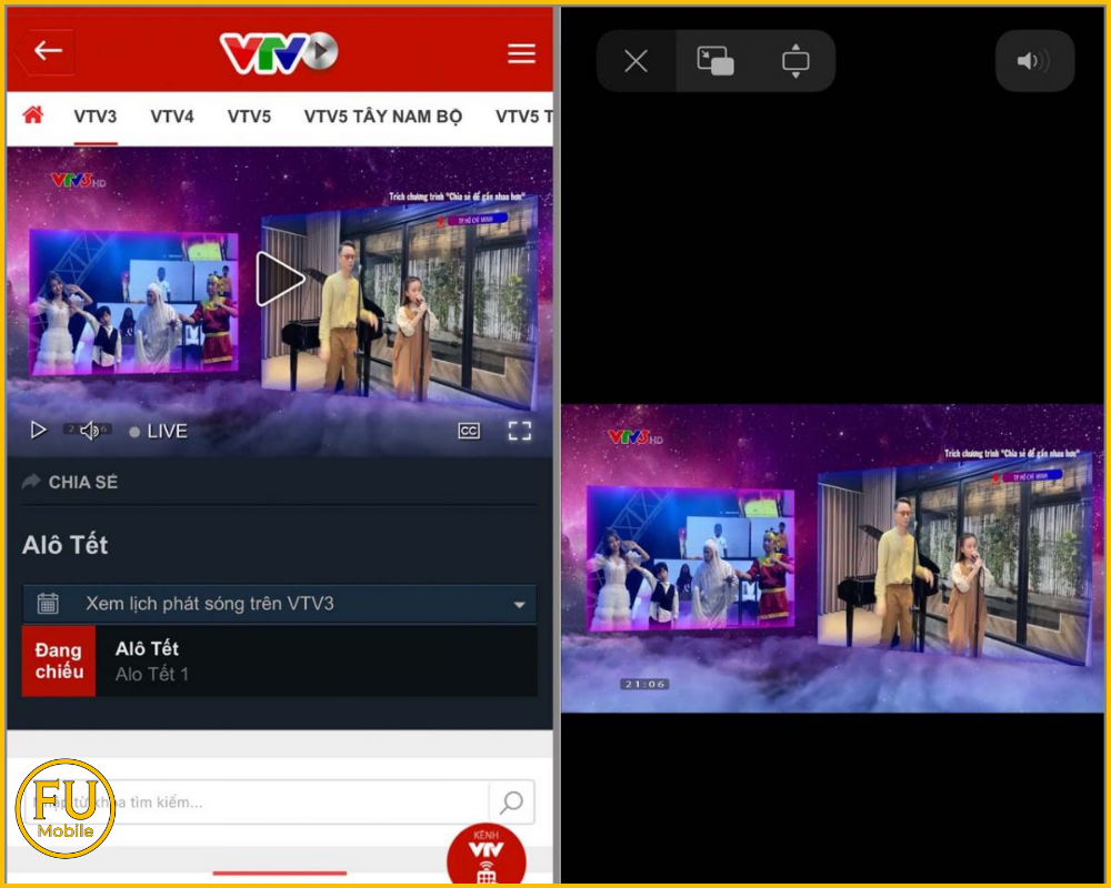 Bạn hãy mở video mình muốn xem ở chế độ toàn màn hình