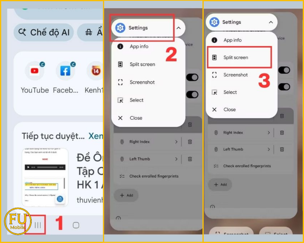 Cách chia đôi màn hình trên điện thoại Samsung