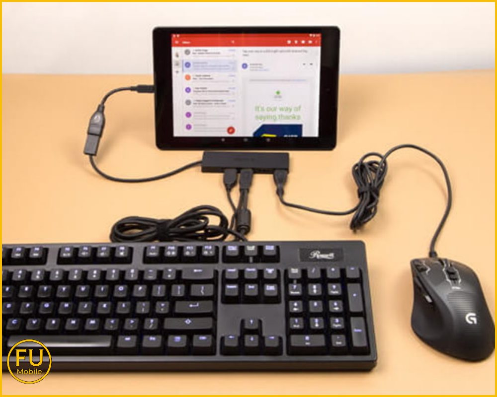 Dùng chuột qua cáp OTG