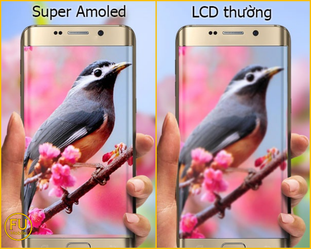 Màn hình Super AMOLED hiển thị sắc nét hơn màn LCD