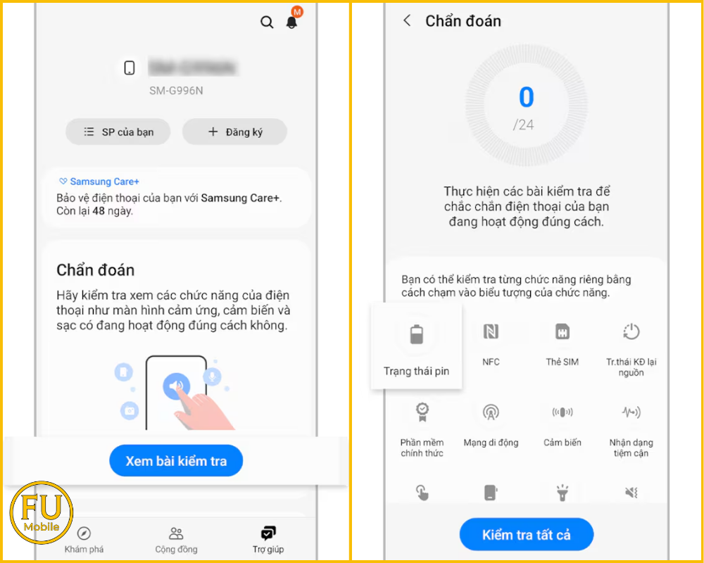 Cách kiểm tra độ chai pin Samsung bằng ứng dụng Samsung Members