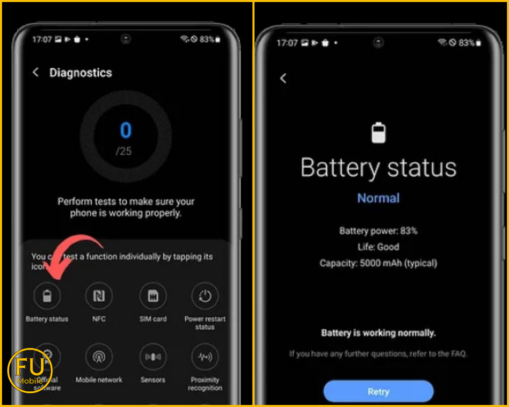 Dùng Samsung Members để chẩn đoán pin