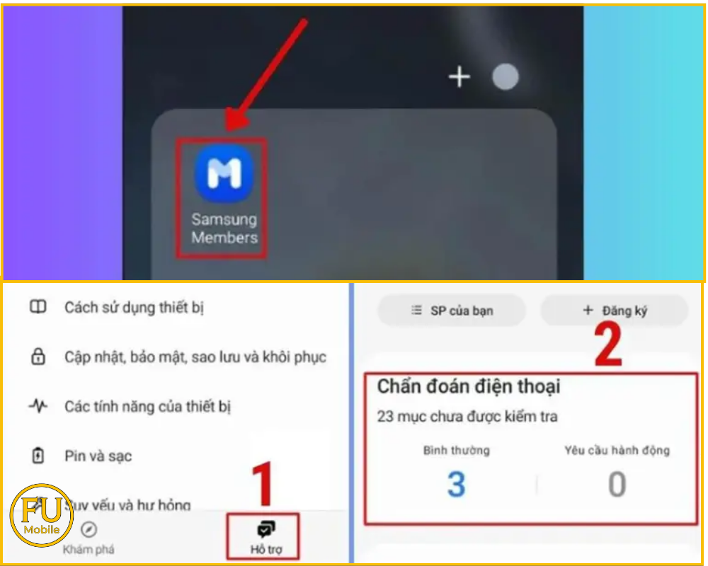 Mở ứng dụng Samsung Members để kiểm tra