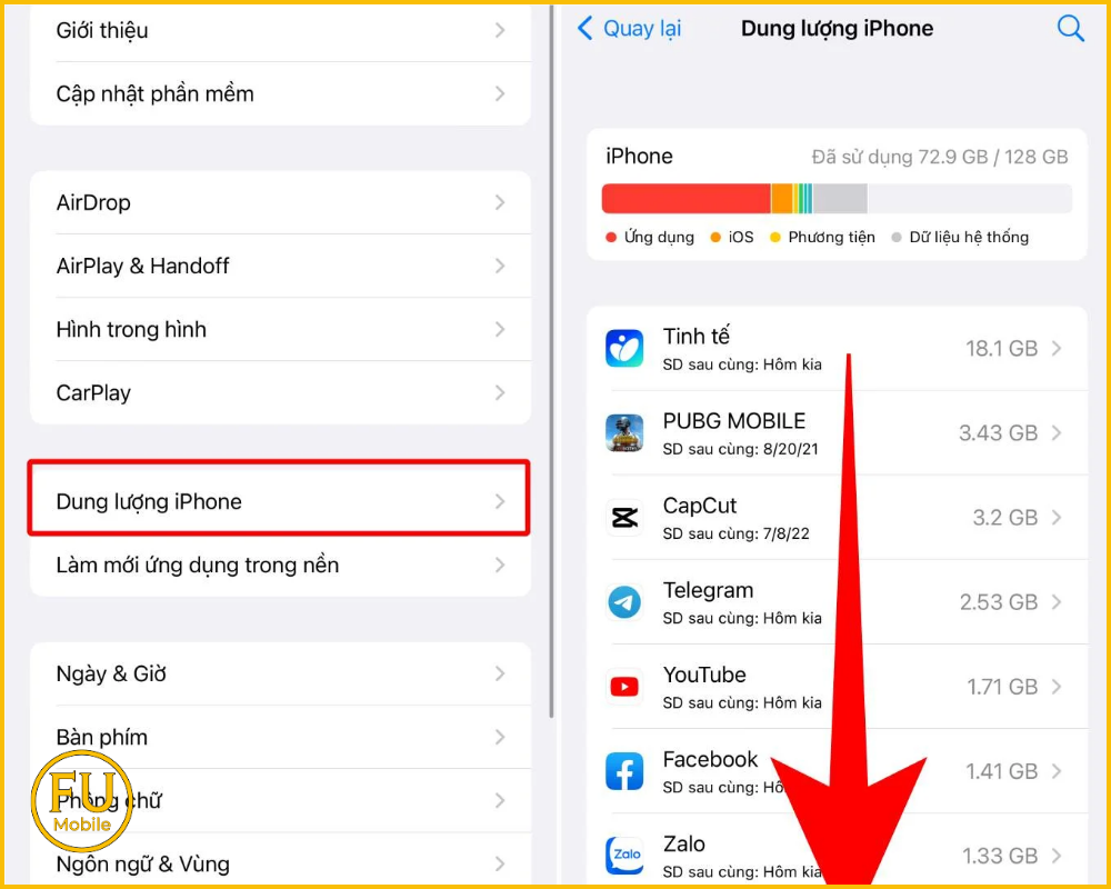 Dọn dẹp bộ nhớ iPhone