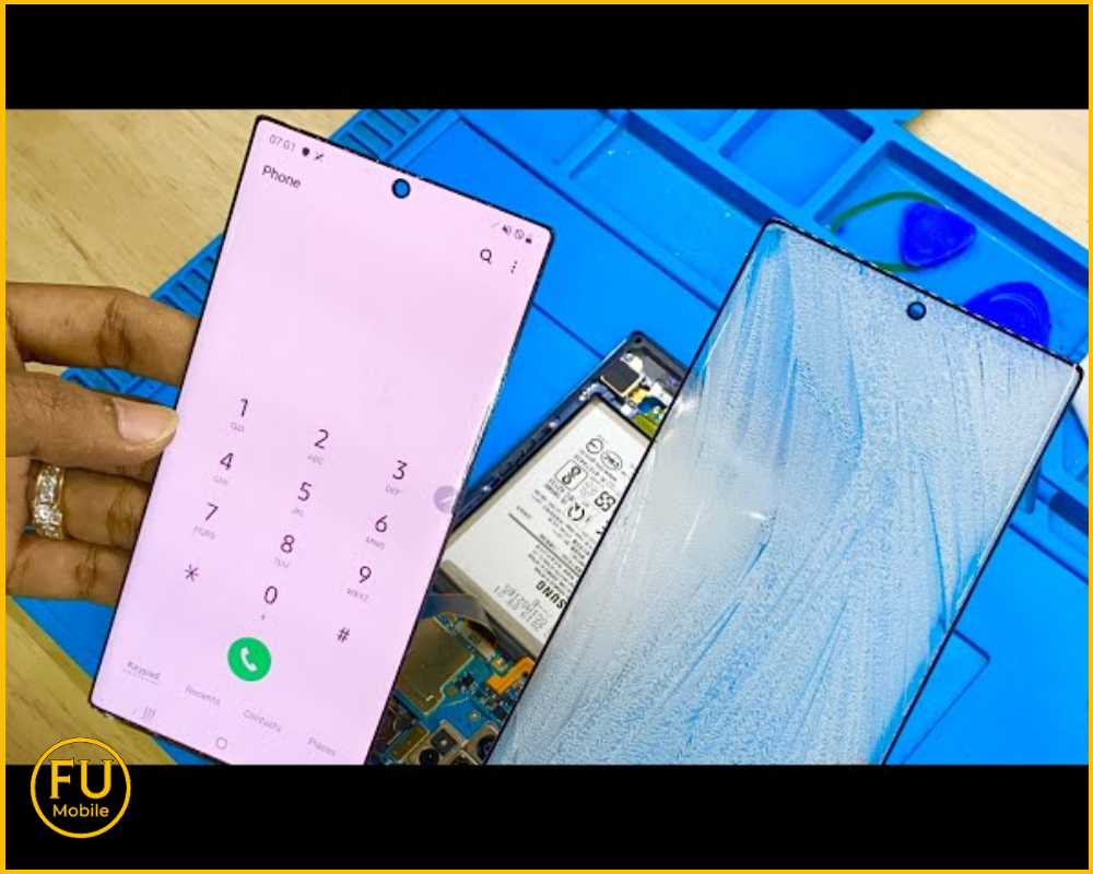 Bóc tách màn hình Note 10 Plus giúp giữ lại tấm nền và cảm ứng zin của máy