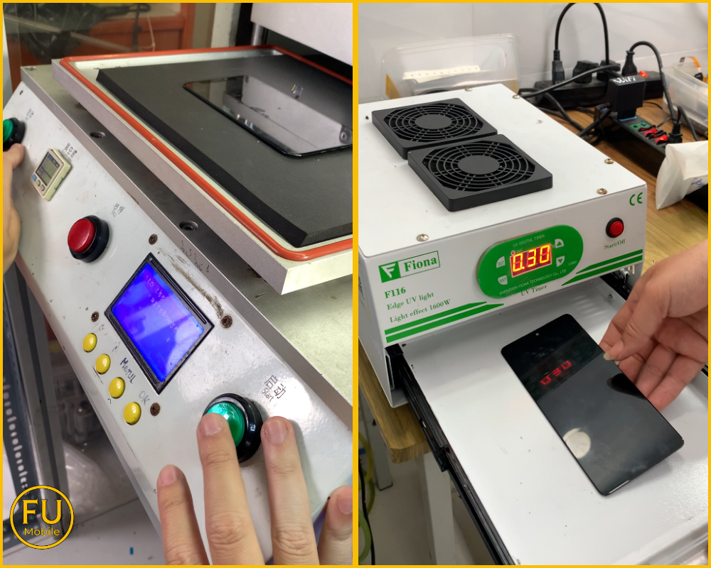 Bộ máy ép kính hiện đại tại FUmobile