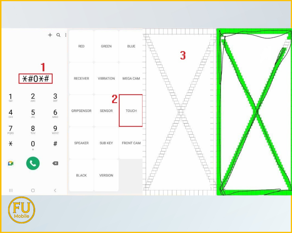 Cách test cảm ứng Samsung bằng mã Test code