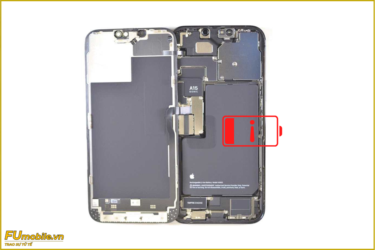 iPhone 13 Pro chai pin cần thay mới