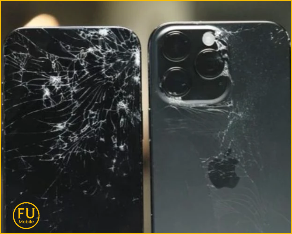 Khi iPhone 16 Pro Max vỡ kính hãy dùng băng dính che vết nứt và tắt nguồn màn hình