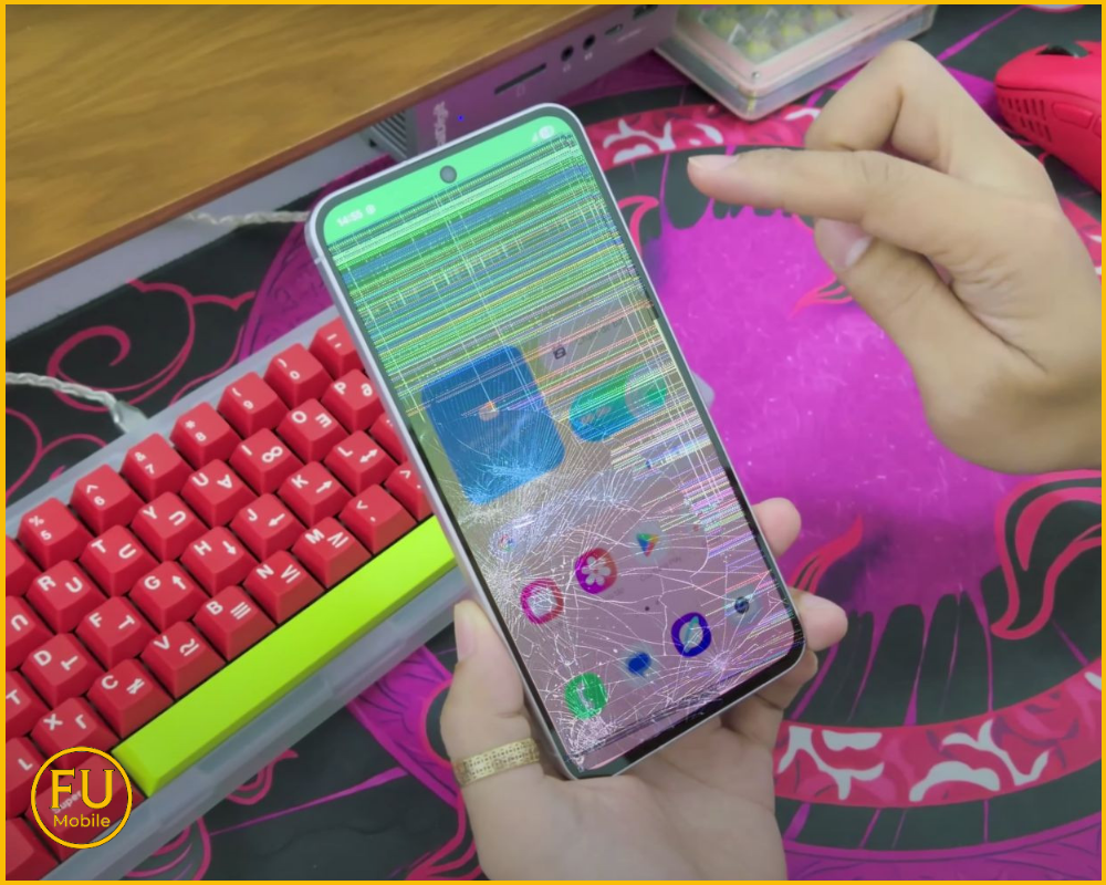 Màn hình A56 bị chảy mực, xuất hiện nhiều sọc gây che khuất hiển thị