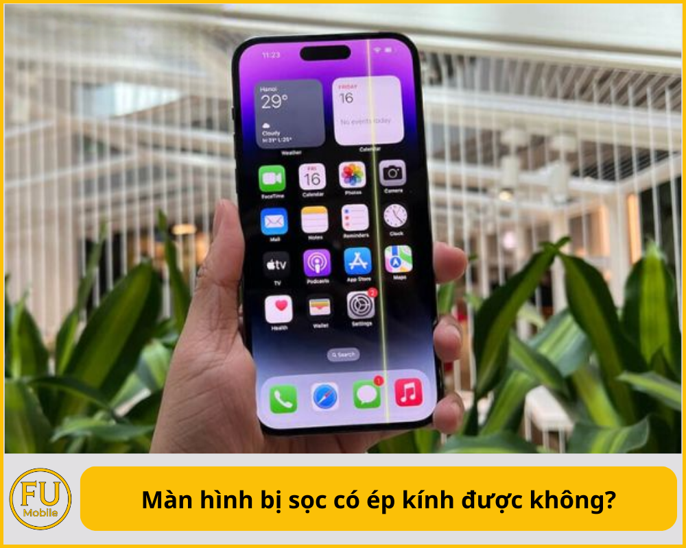 Màn hình bị sọc có ép kính được không?