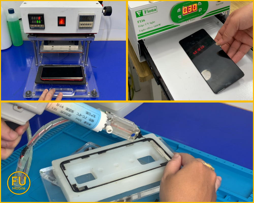 FUmobile áp dụng công nghệ ép kính Samsung A35 chân không chuẩn 