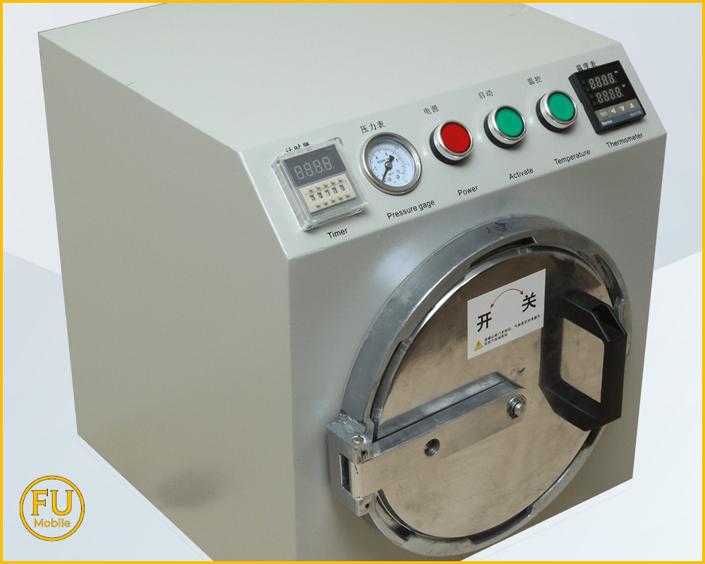 Máy hấp màn hình điện thoại nhằm hút sạch các bọt khí còn sau quá trình ép kính