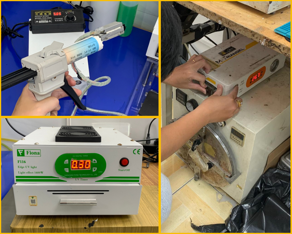 Máy hỗ trợ ép kính điện thoại hiện đại