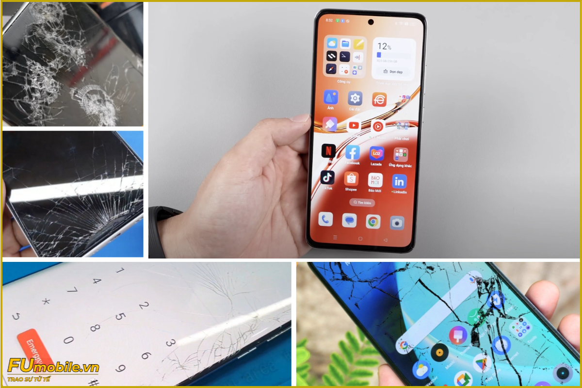 OPPO Reno12 F và các dấu hiệu bể vỡ mặt kính thường gặp