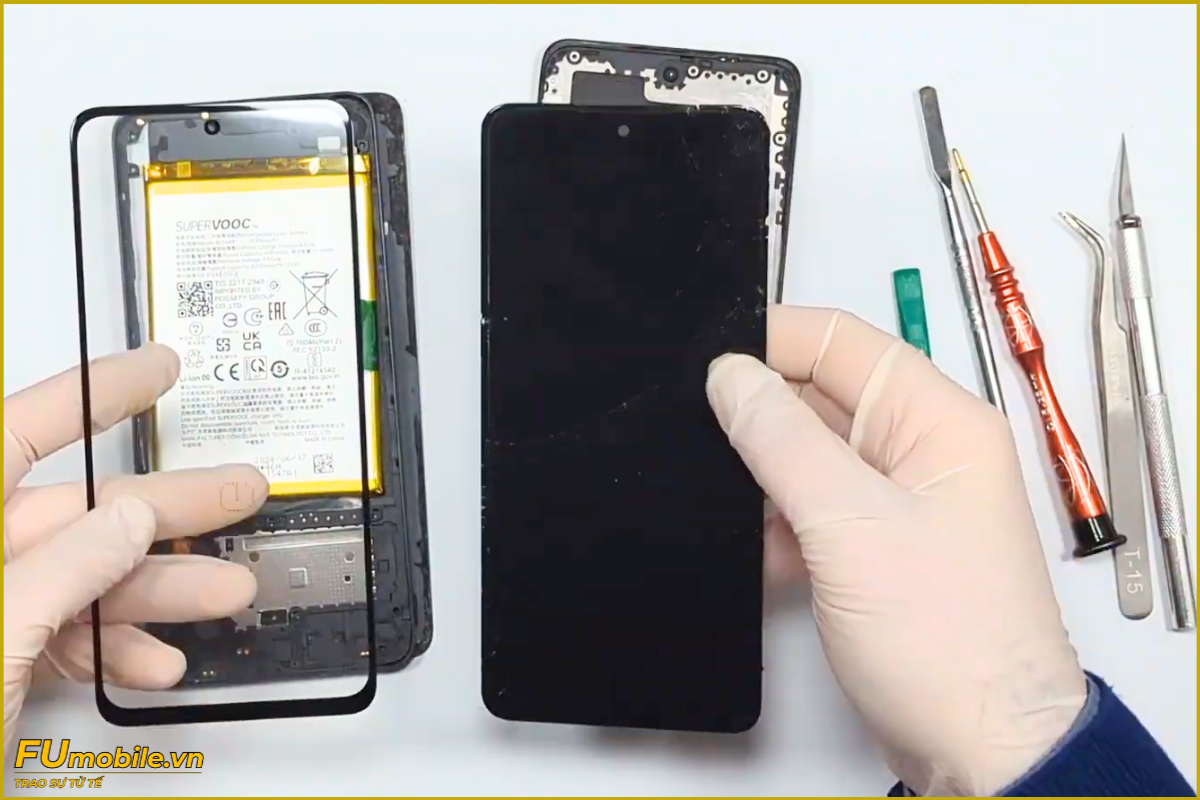 Quy trình ép kính OPPO A60