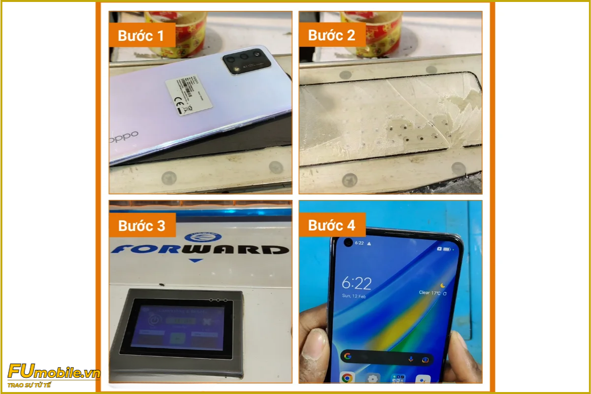 Quy trình ép kính OPPO A83