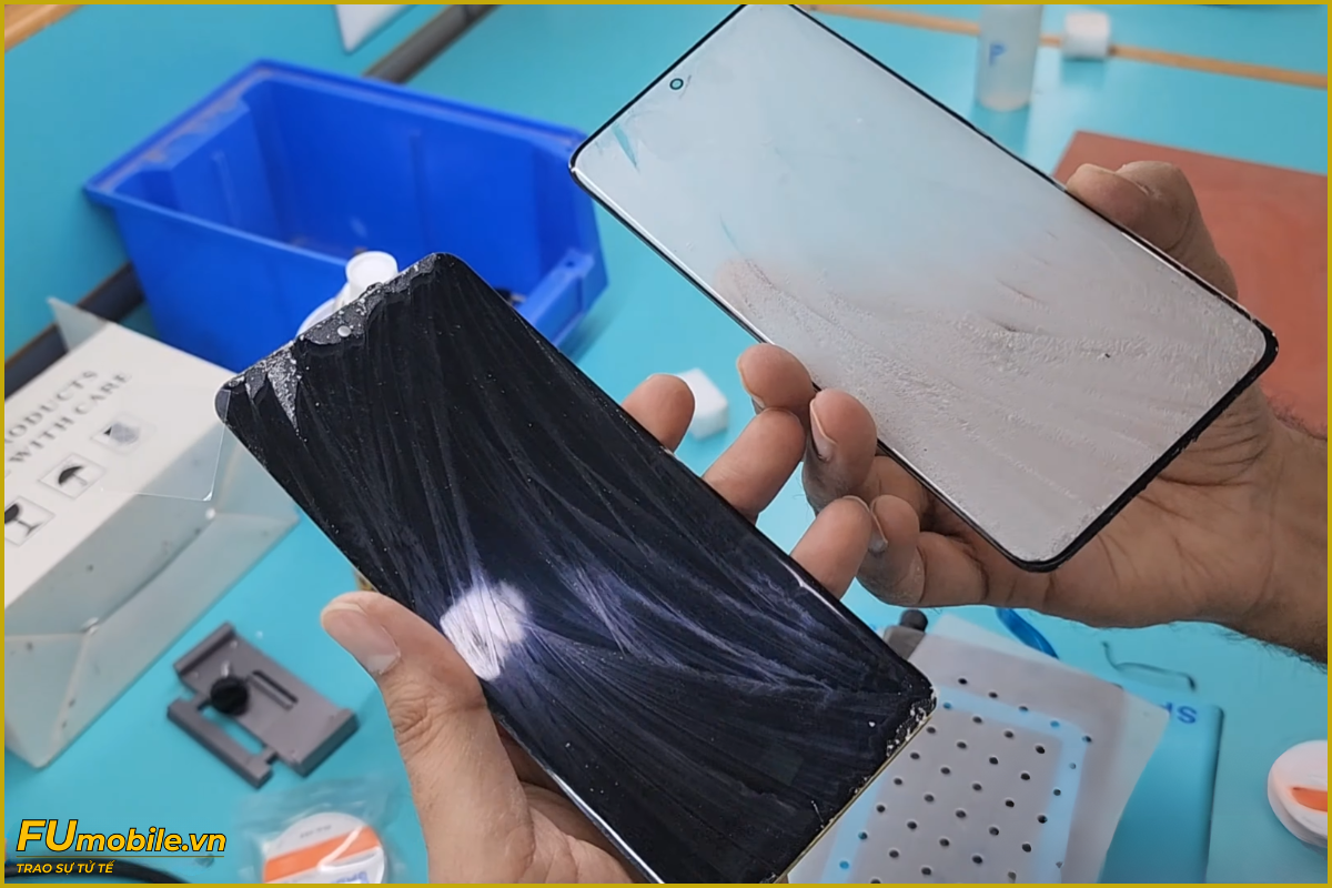 Quy trình ép kính Oppo Reno13 Pro 5G