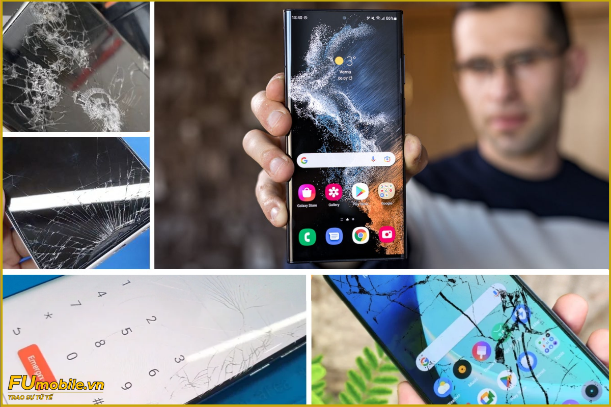 Samsung Galaxy S22 Ultra và dấu hiệu nứt bể mặt kính thường gặp