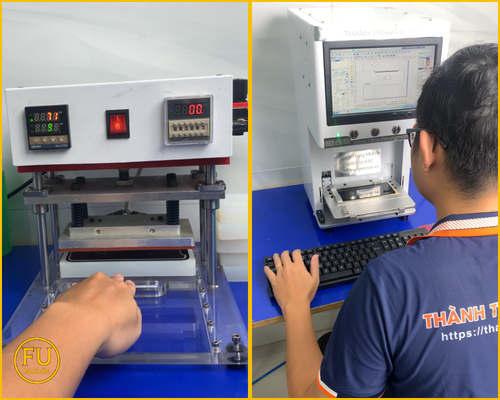 Thay kính điện thoại bằng máy chuyên dụng