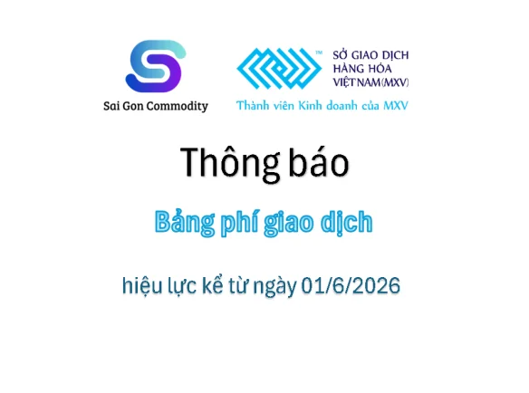 Thông Báo Ban Hành Mức Phí Giao Dịch Hàng Hóa