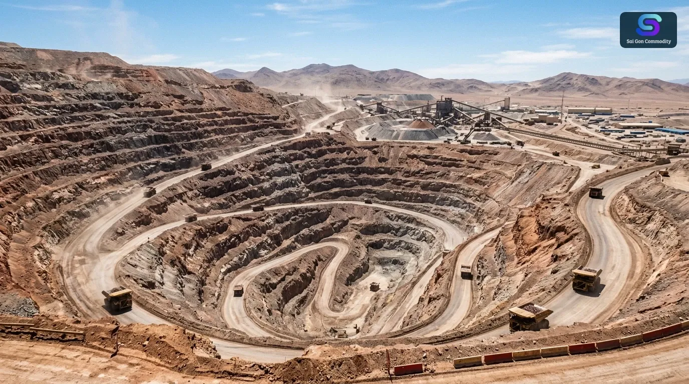 Khai thác mỏ đồng lộ thiên quy mô lớn tại Chile