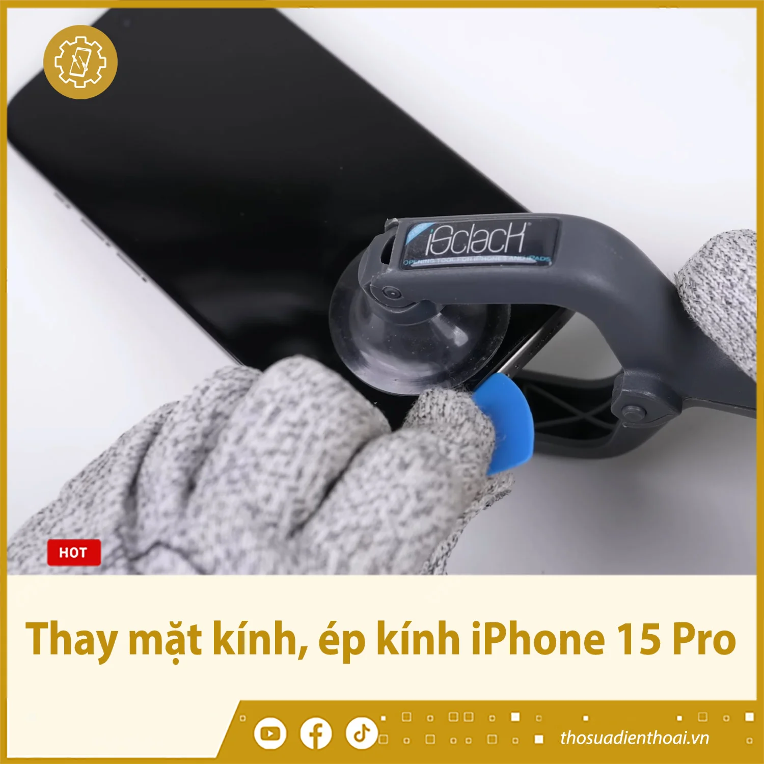 Thay mặt kính, ép kính iPhone 15 Pro - Chính hãng