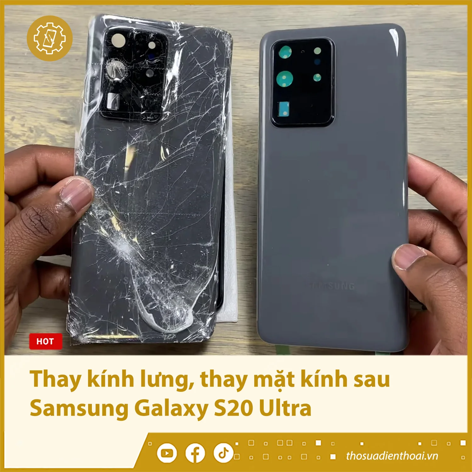 Thay kính lưng, thay mặt kính sau Samsung Galaxy S20 Ultra