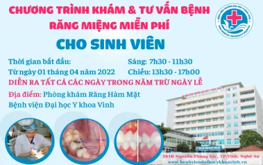 Chương trình khám và tư vấn miễn phí bệnh lý răng miệng cho Sinh viên