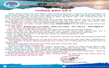 THÔNG BÁO SỐ 2: HỘI NGHỊ KHOA HỌC KỶ NIỆM 15 NĂM HÌNH THÀNH VÀ PHÁT TRIỂN BỆNH VIỆN TRƯỜNG ĐẠI HỌC Y KHOA VINH