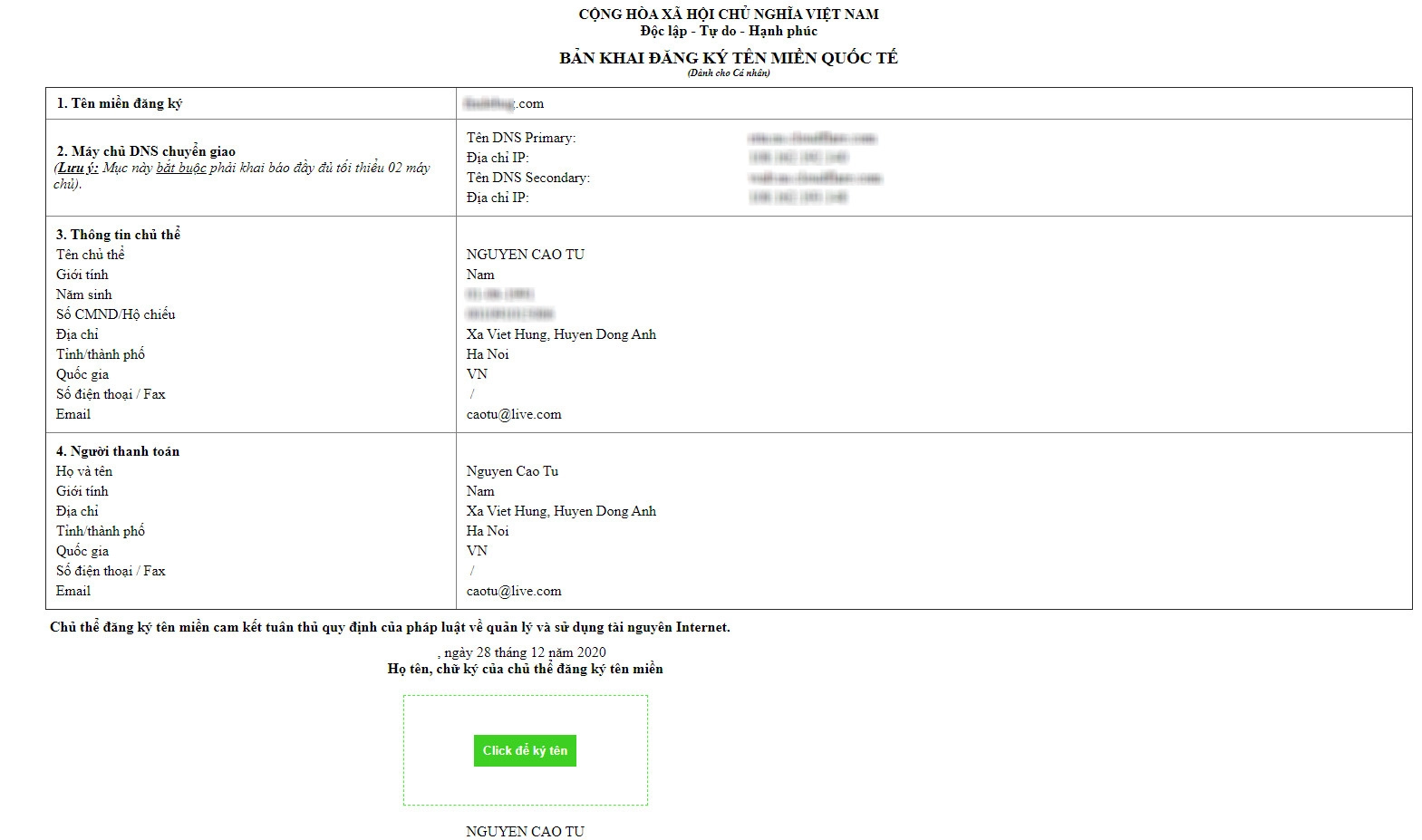 Kiểm tra thông tin bản khai