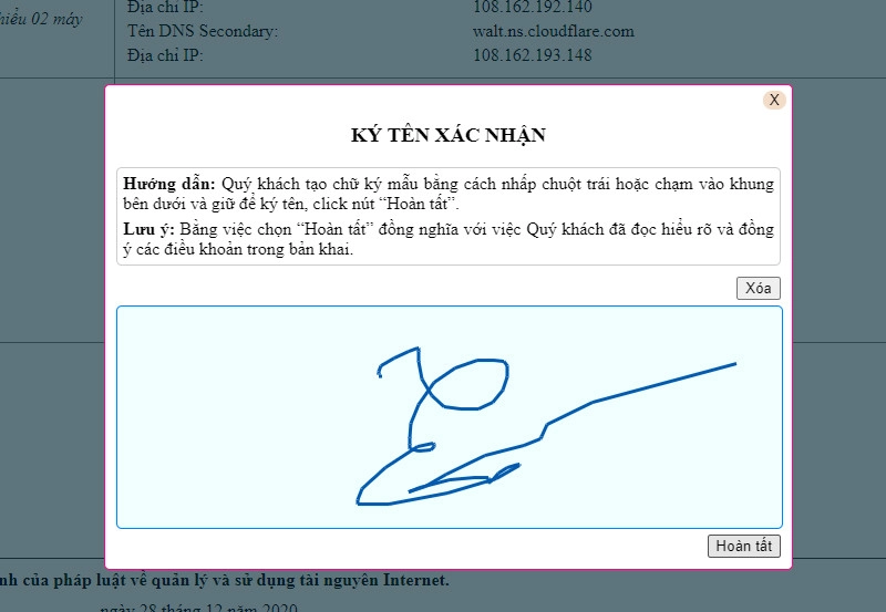 Ký tên và xác nhận