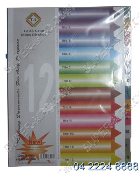 Chia file nhựa 1-10 không số Thăng Long chính hãng giá tốt nhất Super MRO