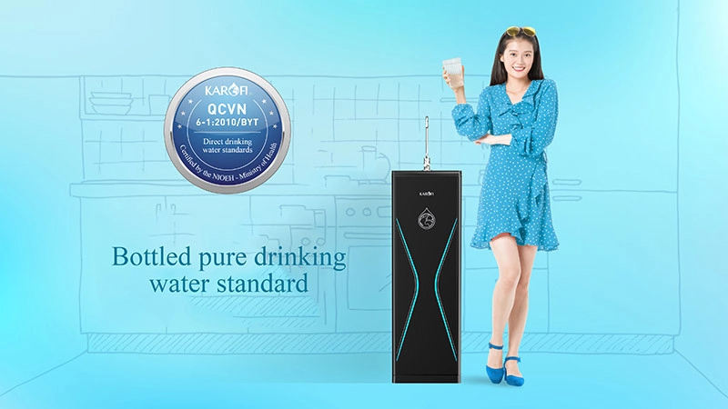 Filters water qualified for bottled water standard QCVN 6:1-2010