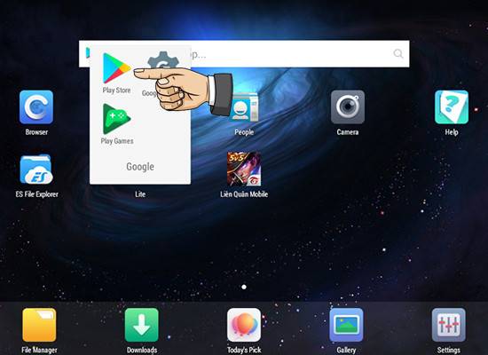 Bạn vào Play store để cài ứng dụng liên quân mobile