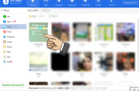 Chọn mục ảnh muốn copy vào máy tính