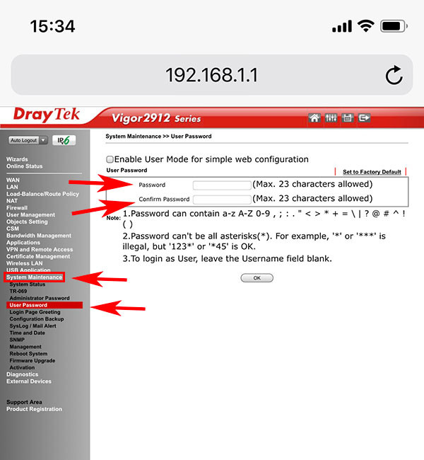 Đổi pass wifi fpt drayTek trên điện thoại